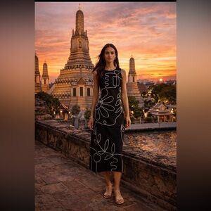 RARE!!! The Wolf Gang Anthropologie NWT  Luna Linen Cotton Blend Dress size M.